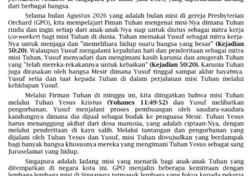 warta 30 Agustus 2026